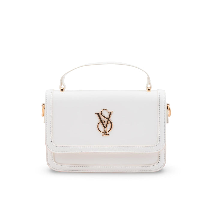 White Formal Shoulder Bag For Women P36671