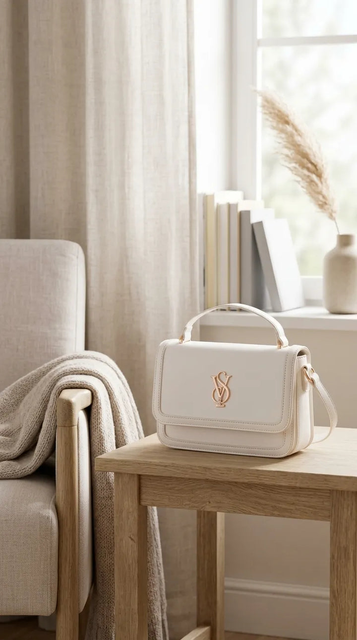 White Formal Shoulder Bag For Women P36671