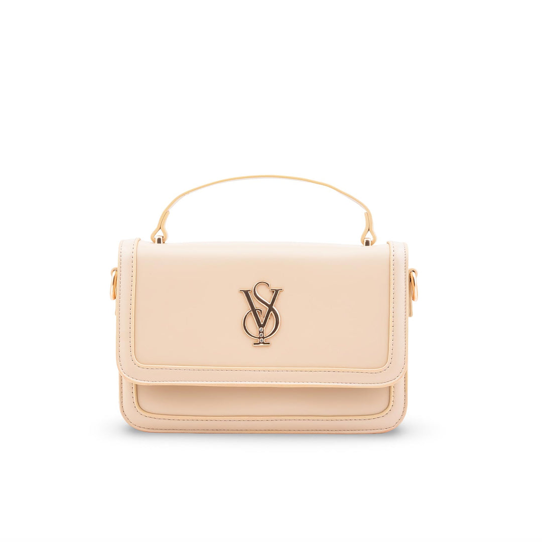 Beige Formal Shoulder Bag For Women P36671