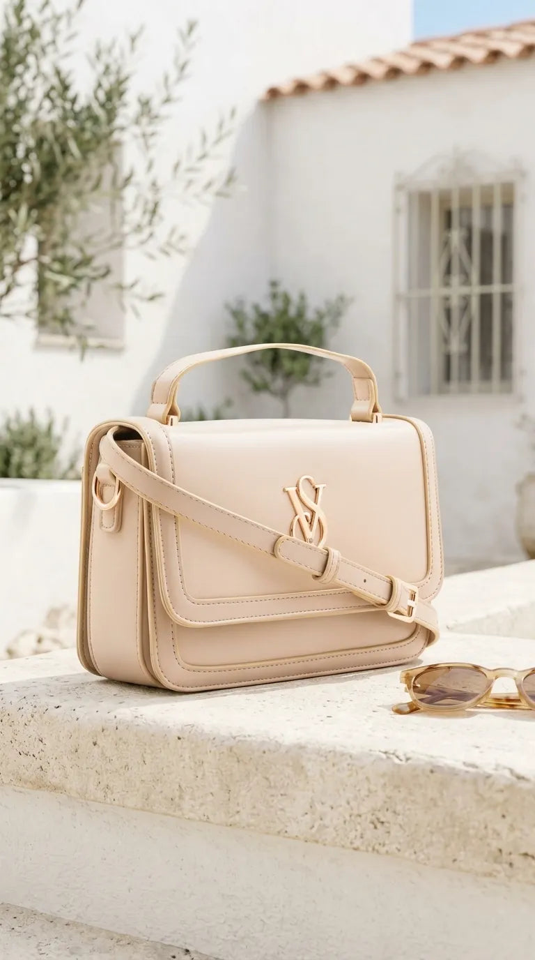 Beige Formal Shoulder Bag For Women P36671