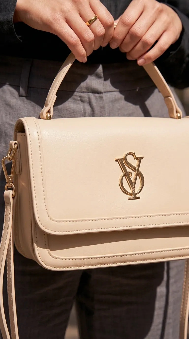 Beige Formal Shoulder Bag For Women P36671
