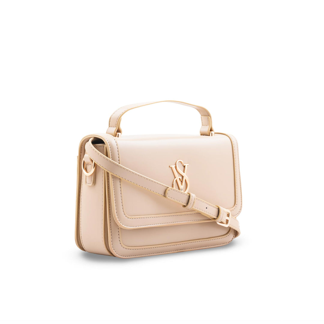 Beige Formal Shoulder Bag For Women P36671