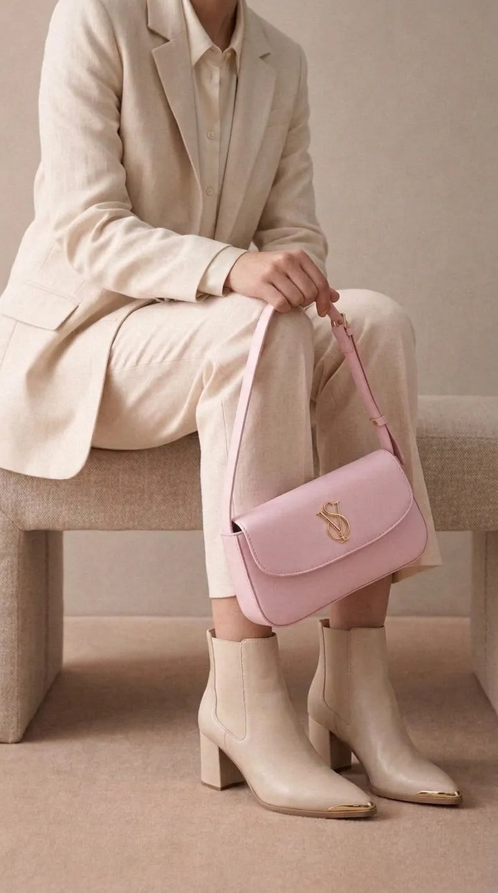 Pink Formal Shoulder Bag For Ladies P36672