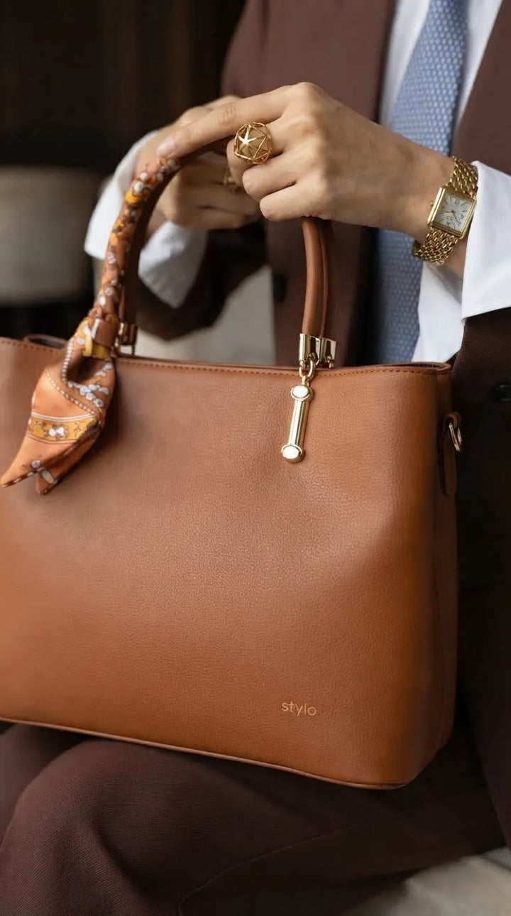 Brown Formal Hand Bag For Women P36673