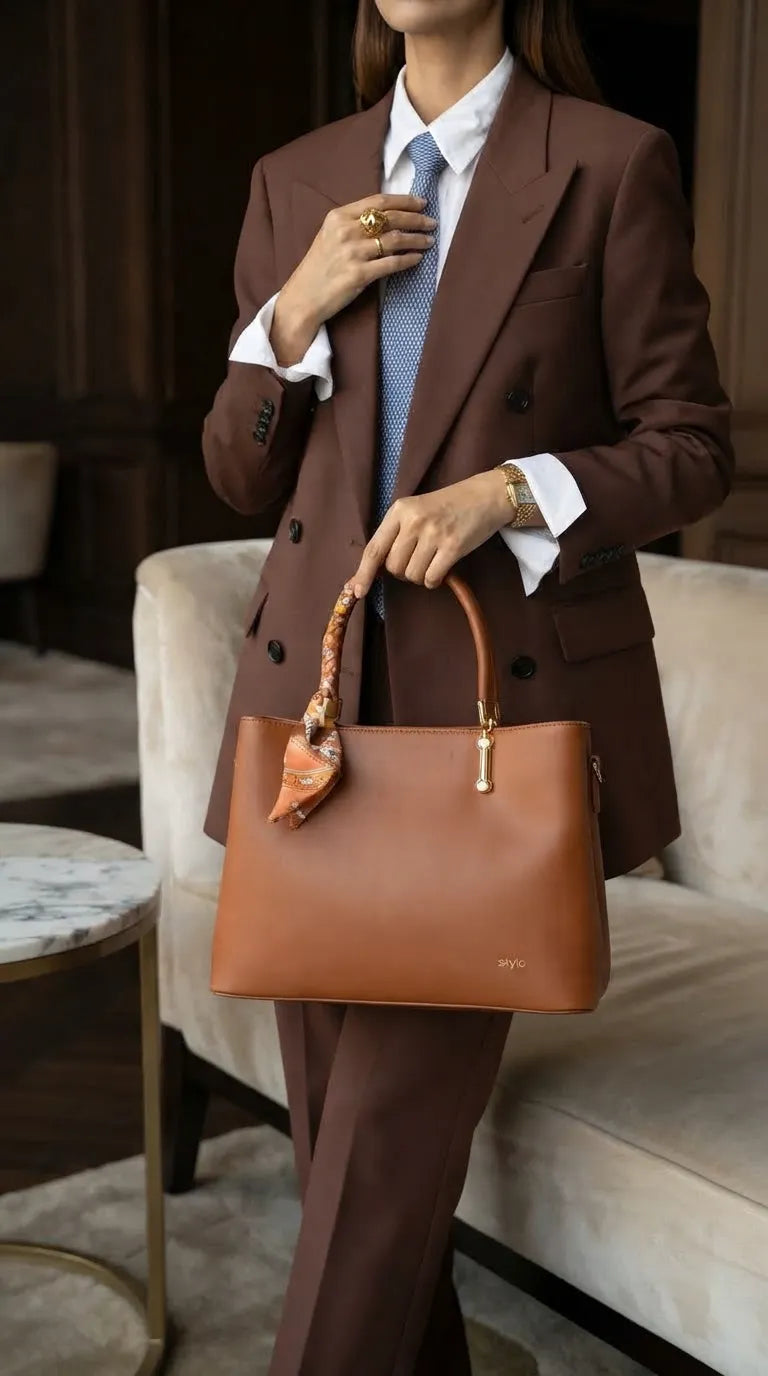 Brown Formal Hand Bag For Women P36673