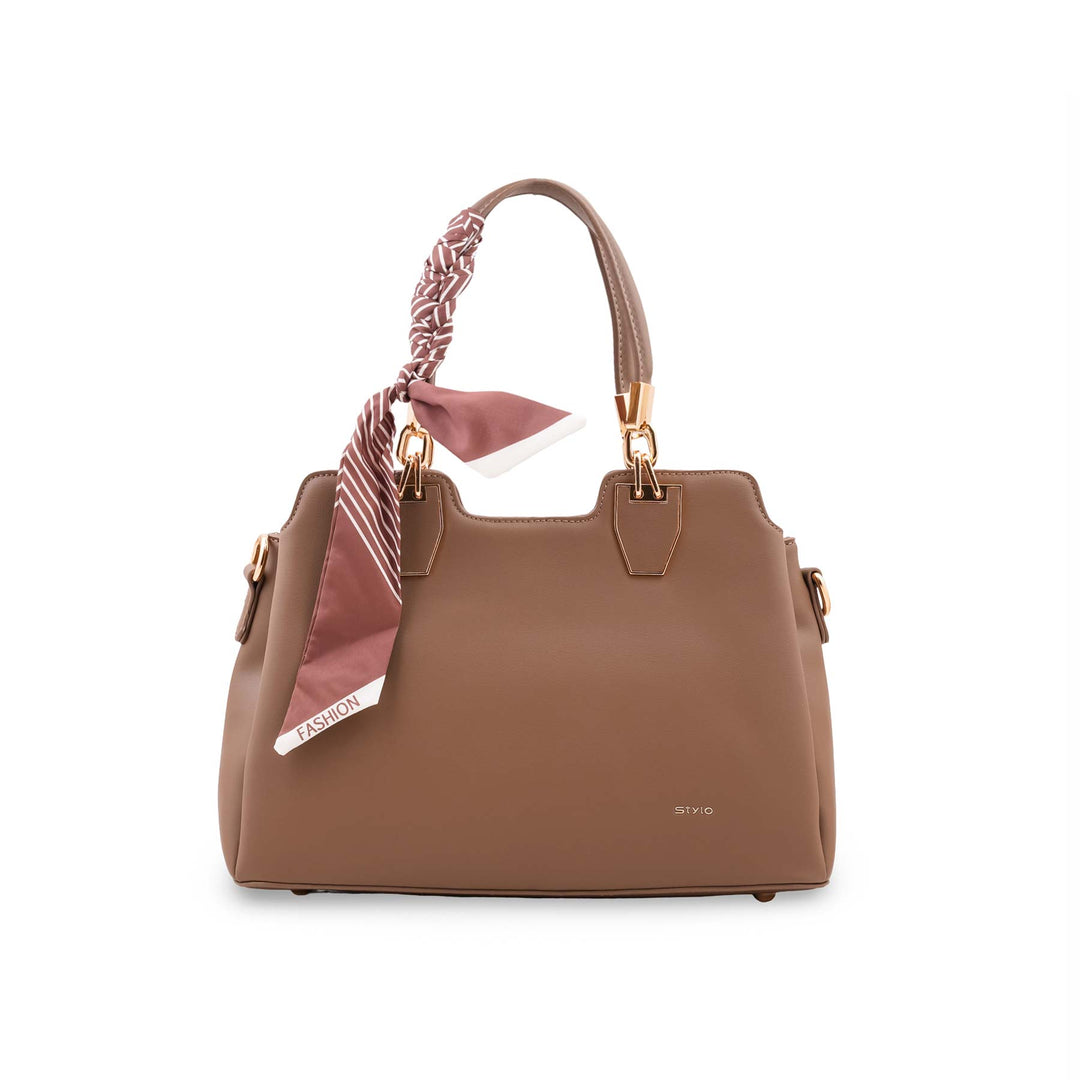 Coffee Formal Hand Bag For Women P36674