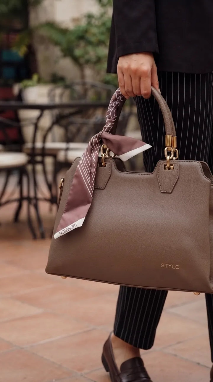 Coffee Formal Hand Bag For Women P36674