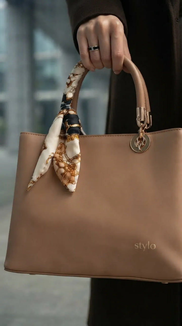 Beige Formal Hand Bag For Women P36676