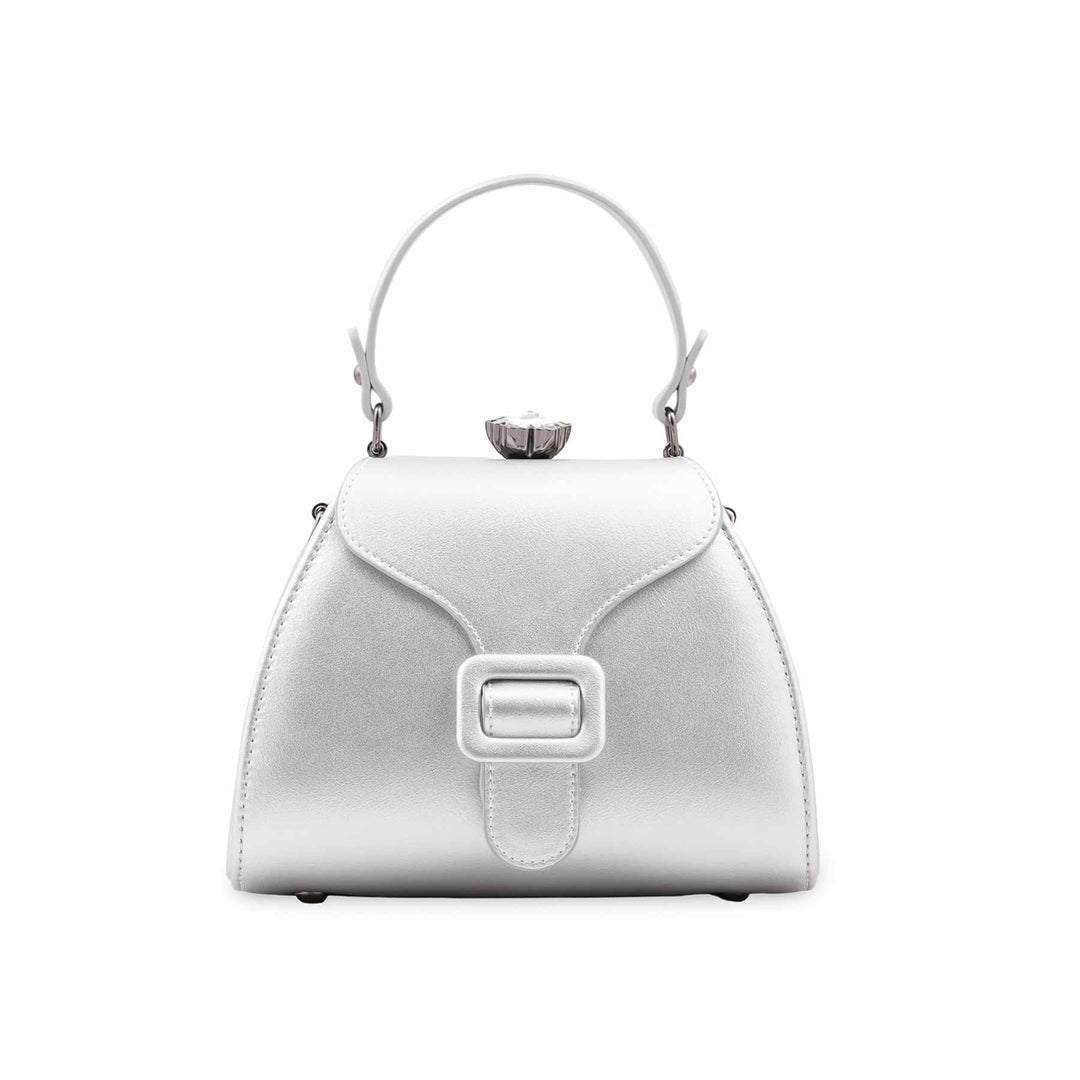 Silver Formal Hand Bag For Women P36678