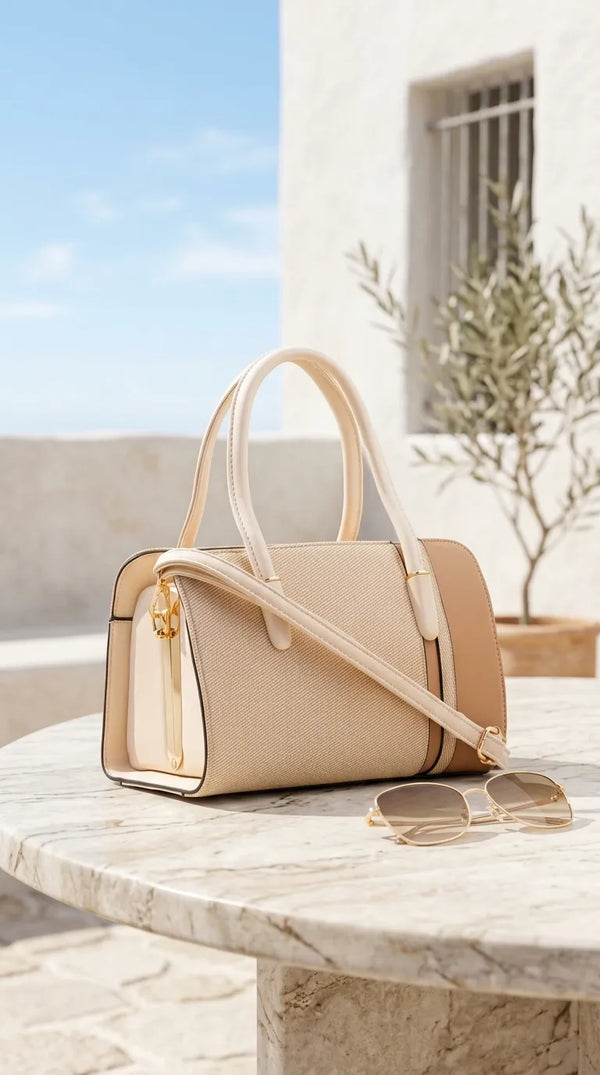Beige Formal Hand Bag For Women P36679