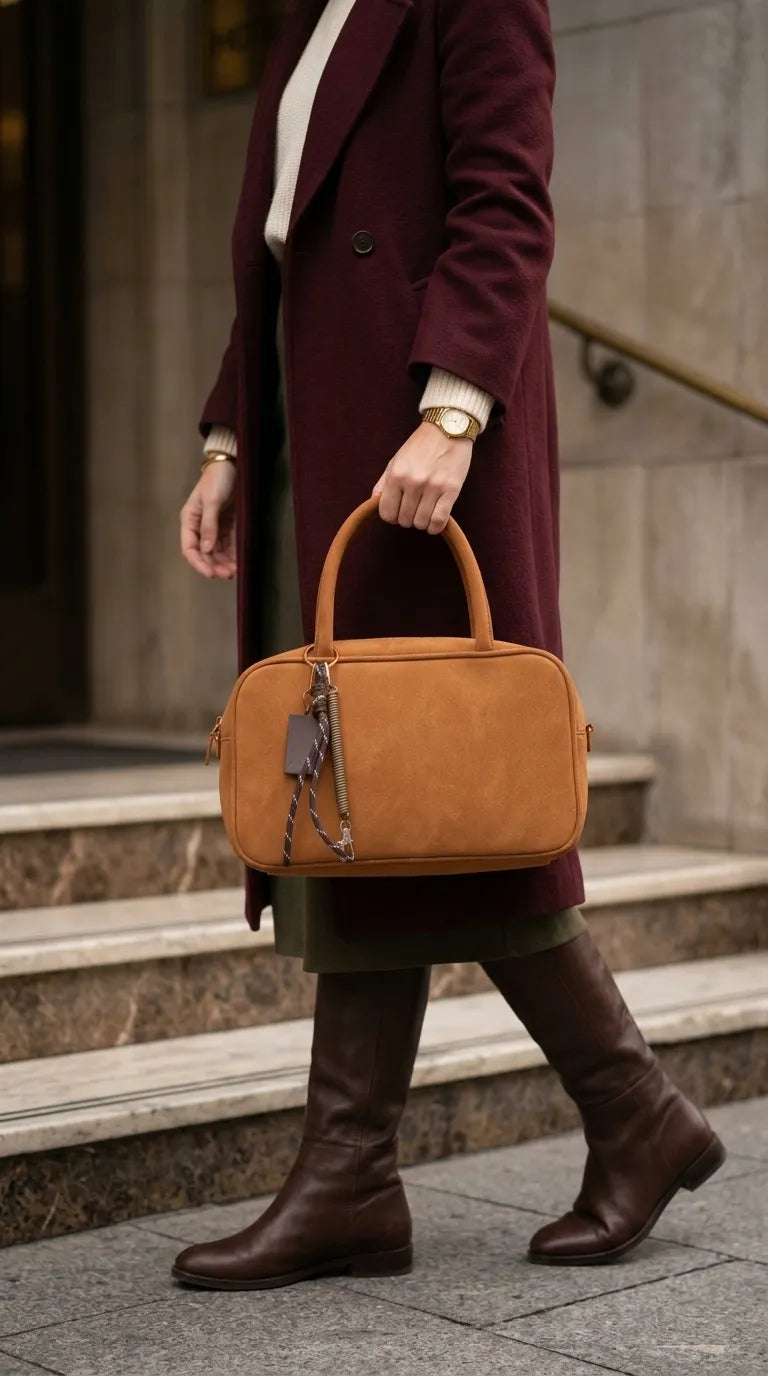 Camel Formal Hand Bag For Women P36683