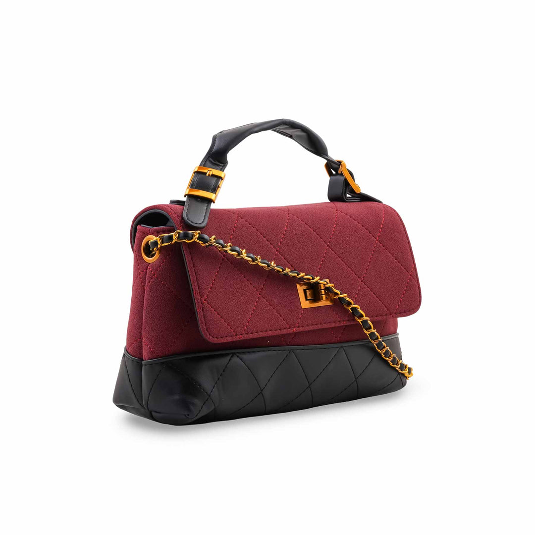 Maroon Formal Hand Bag For Women P36690