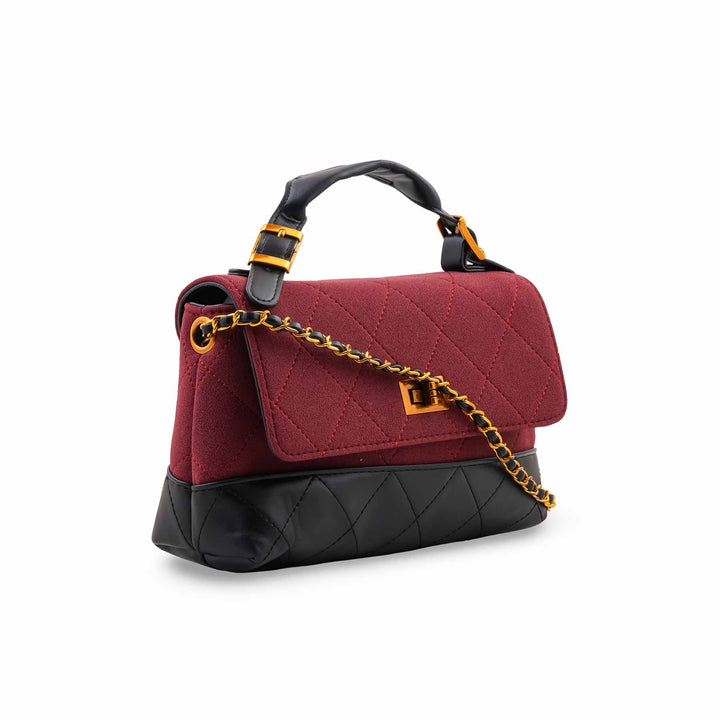 Maroon Formal Hand Bag For Women P36690