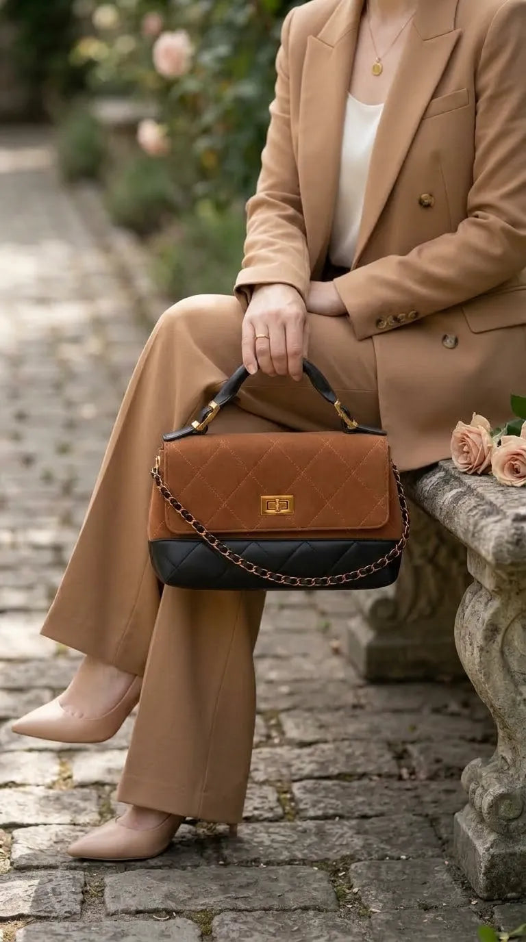 Mustard Formal Hand Bag For Women P36690
