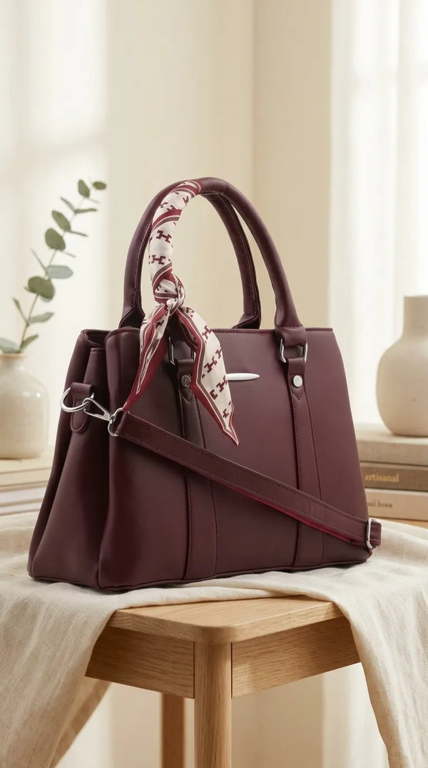 Maroon Formal Hand Bag For Women P36691