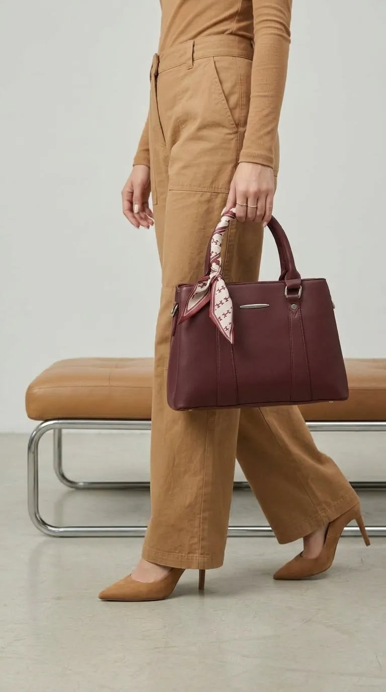 Maroon Formal Hand Bag For Women P36691