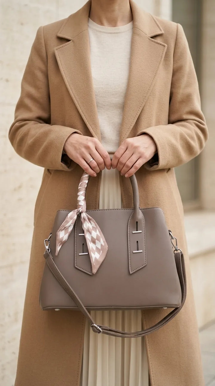 Beige Formal Hand Bag For Women P36692