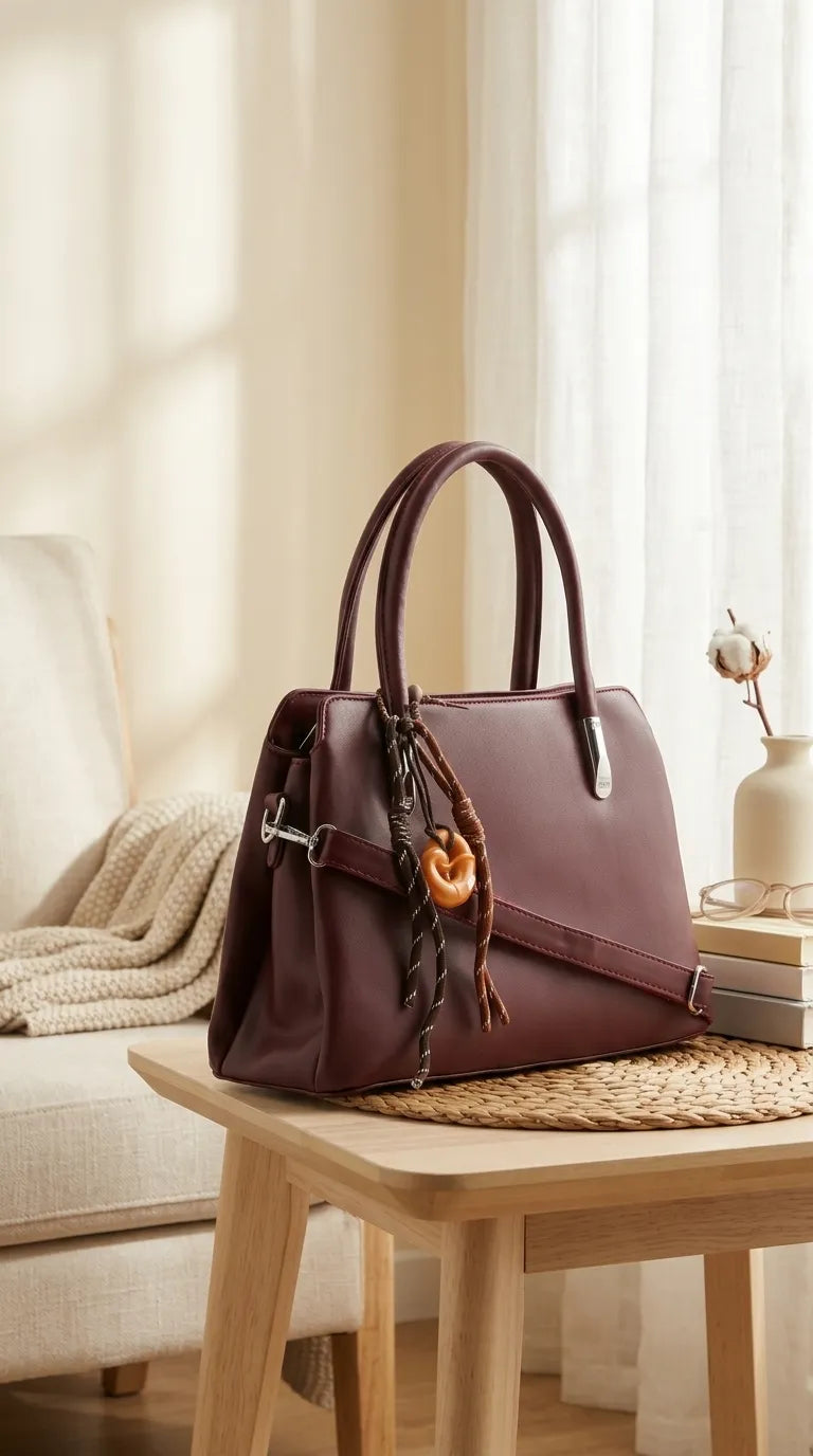 Maroon Formal Hand Bag For Women P36694