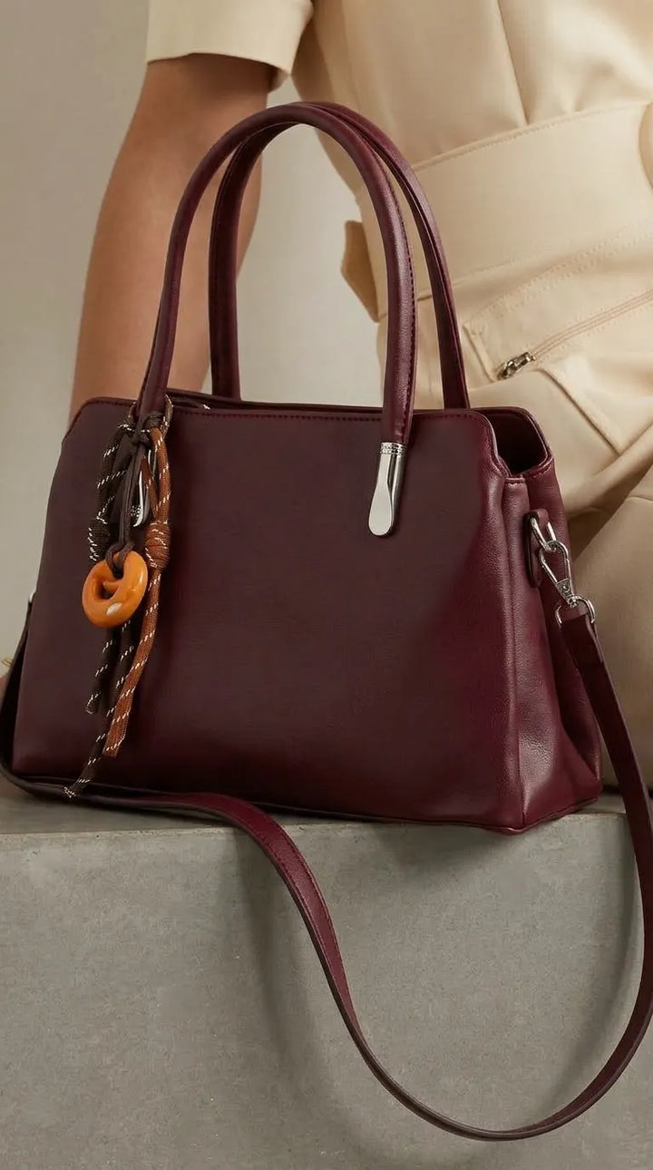Maroon Formal Hand Bag For Women P36694