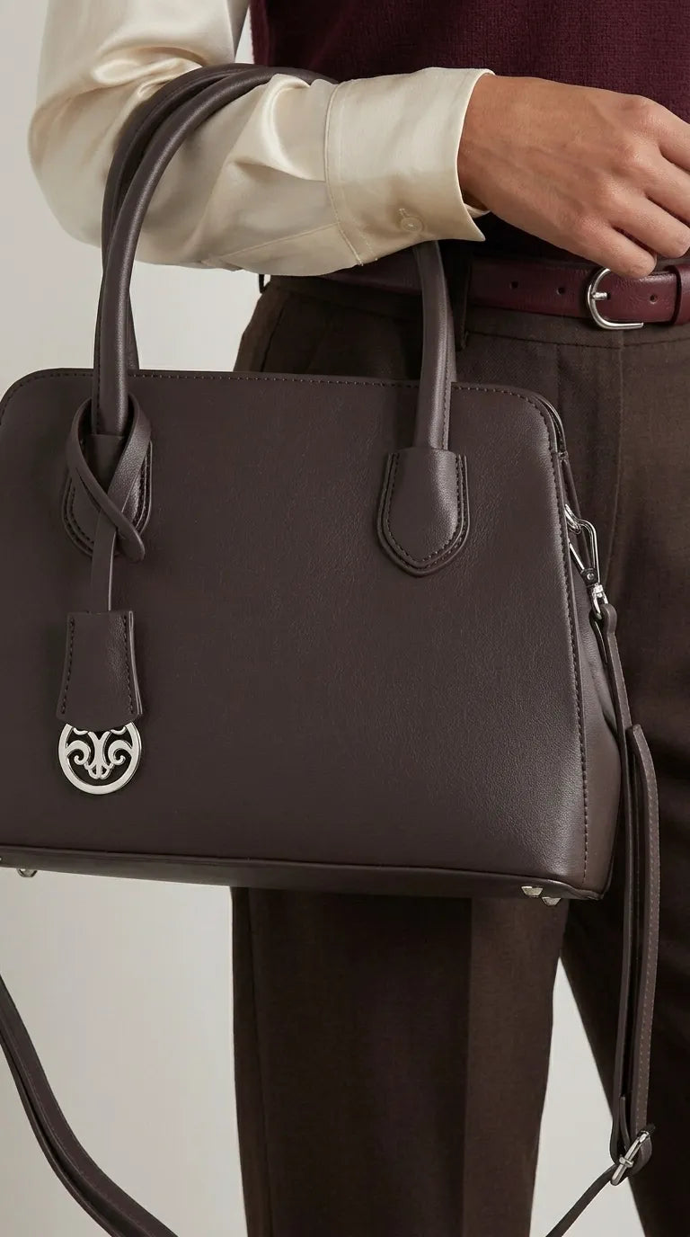 Coffee Formal Hand Bag For Women P36695
