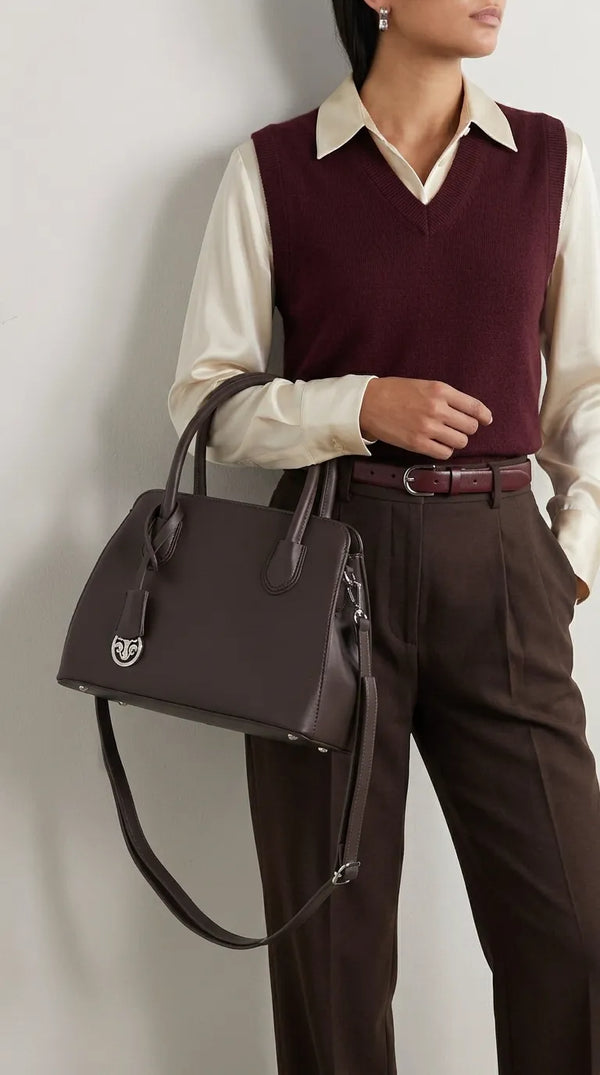 Coffee Formal Hand Bag For Women P36695