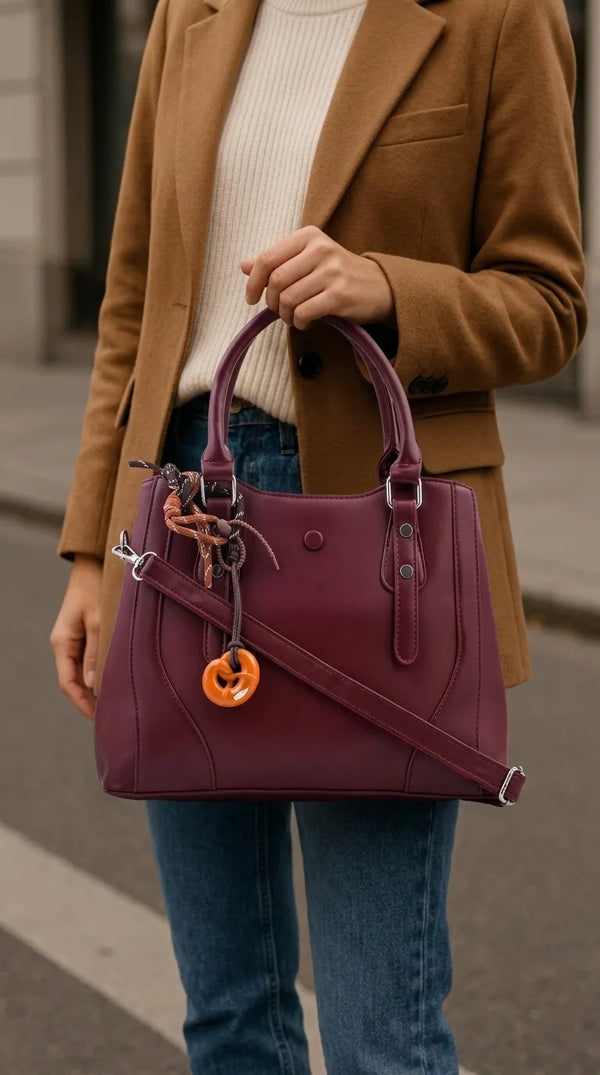 Maroon Formal Hand Bag For Women P36696