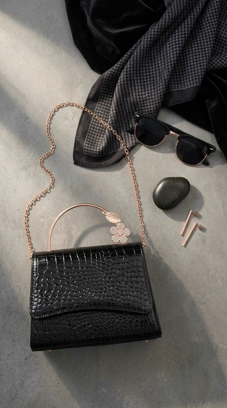 Black Formal Clutch For Ladies P36708