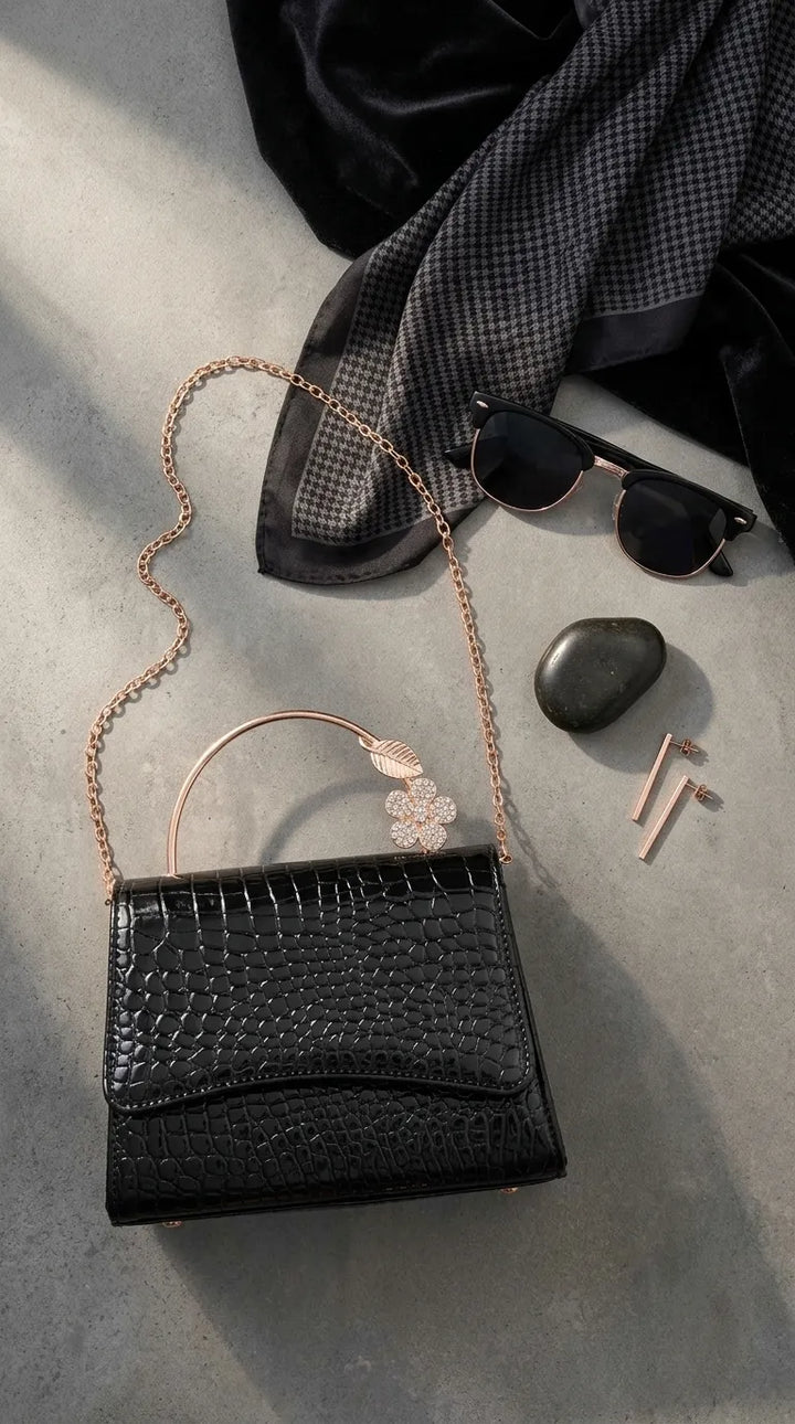 Black Formal Clutch For Ladies P36708