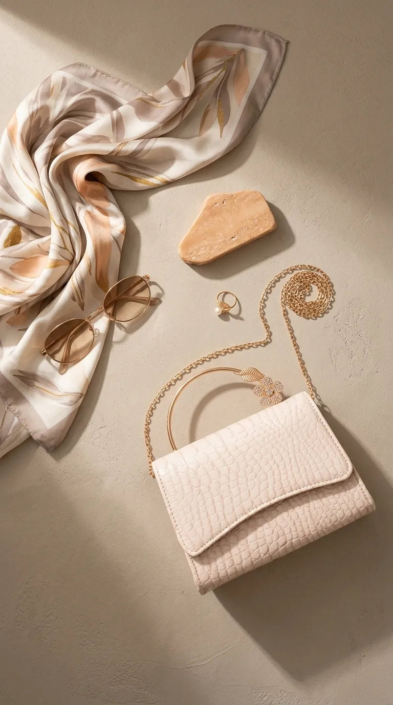 Beige Formal Clutch For Ladies P36708
