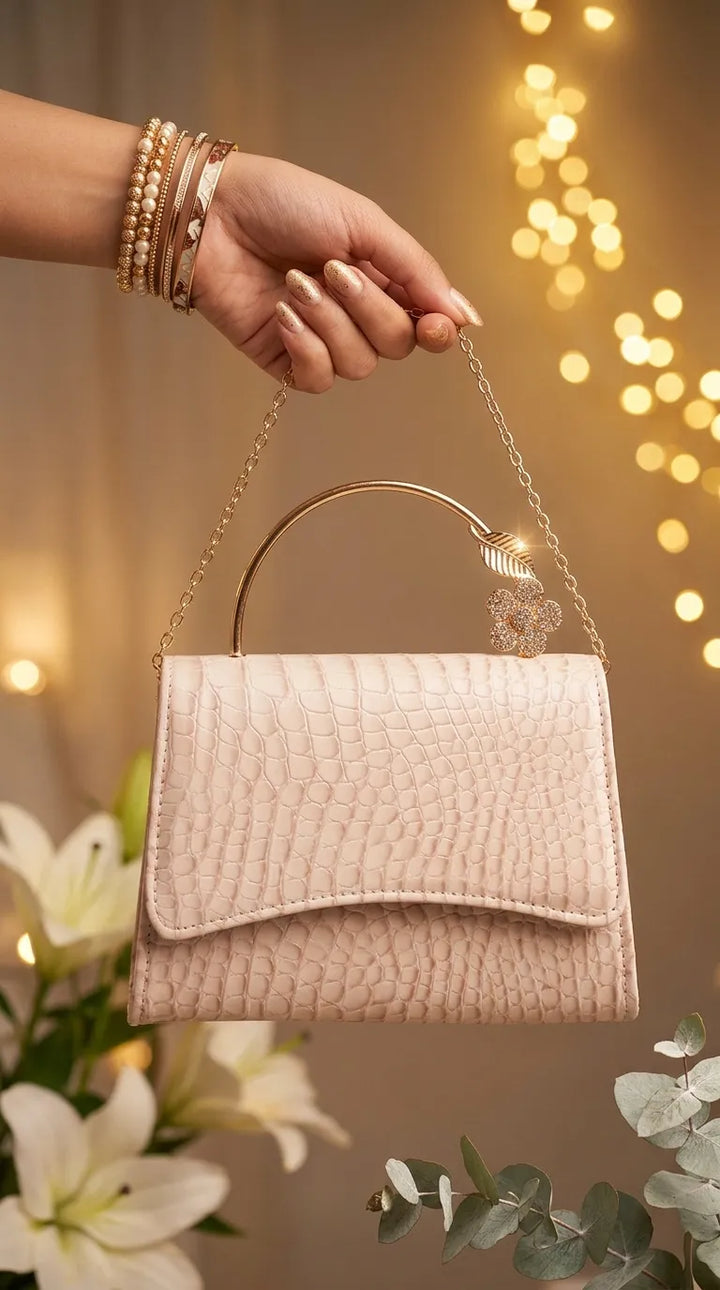 Beige Formal Clutch For Ladies P36708