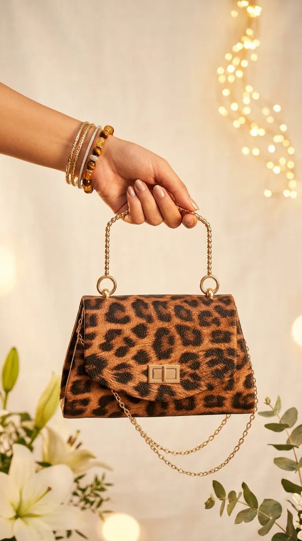 Brown Formal Clutch For Ladies P36709
