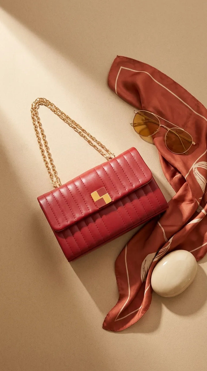 Maroon Formal Clutch For Ladies P36713