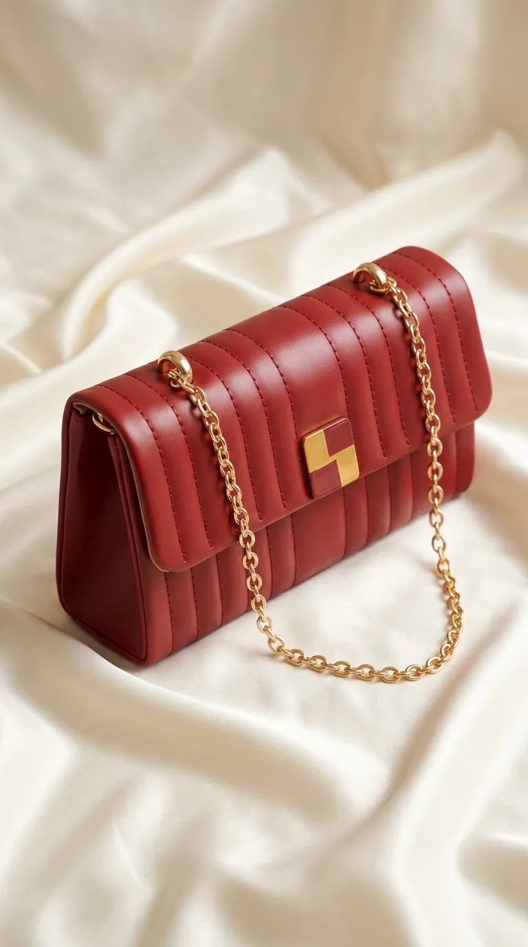Maroon Formal Clutch For Ladies P36713