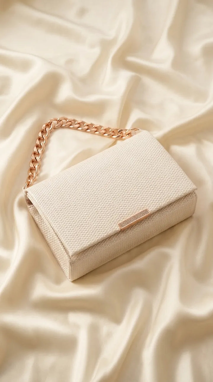 White Formal Clutch For Ladies P36722