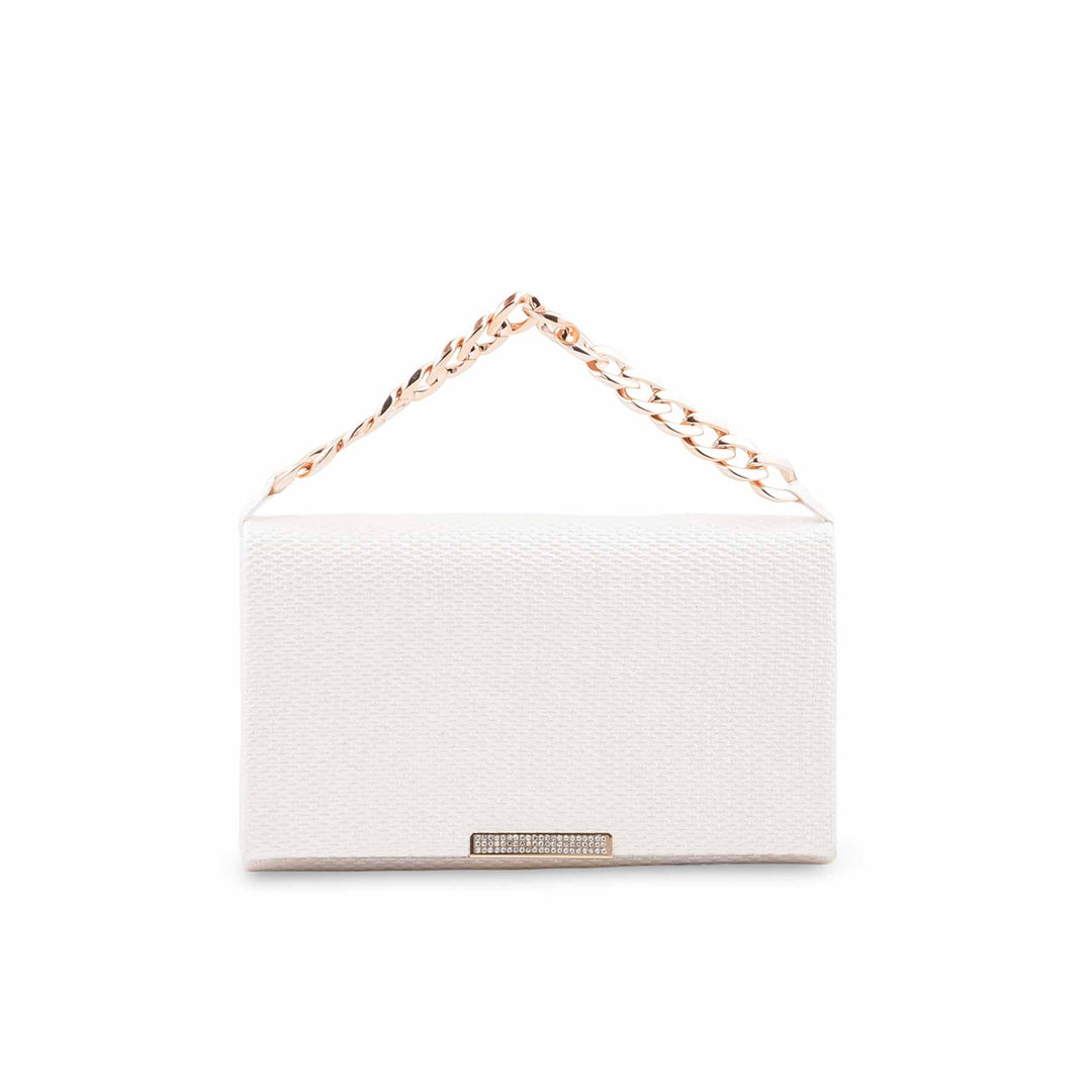 White Formal Clutch For Ladies P36722