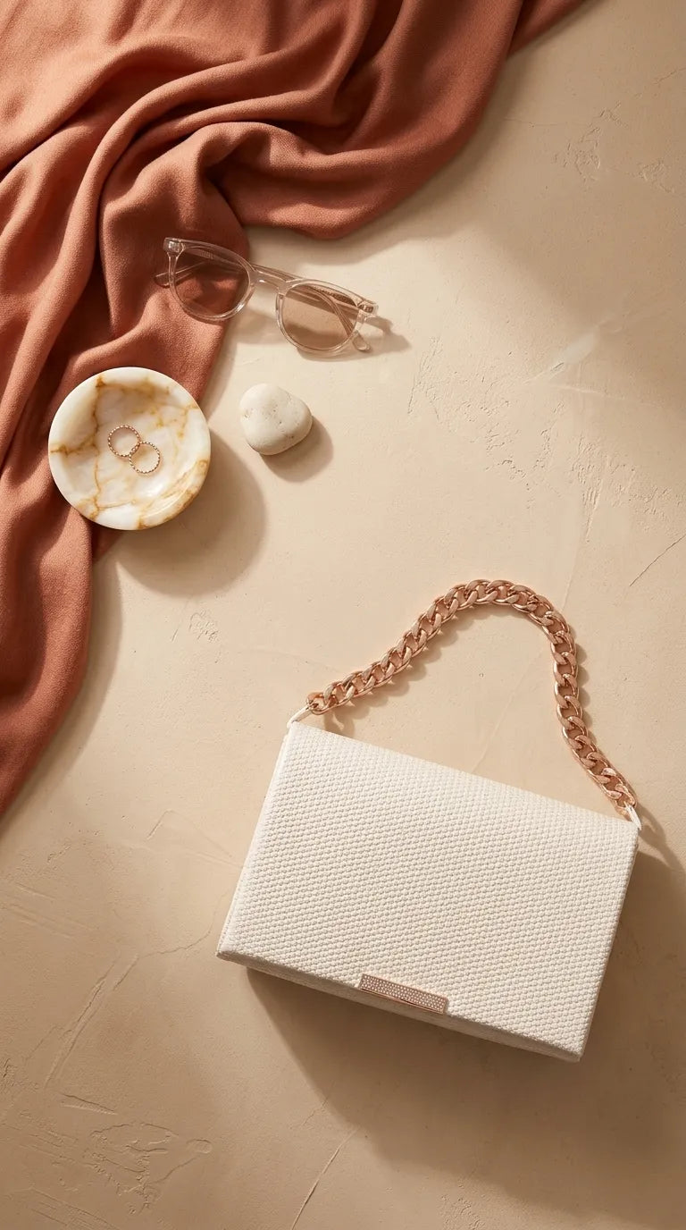 White Formal Clutch For Ladies P36722