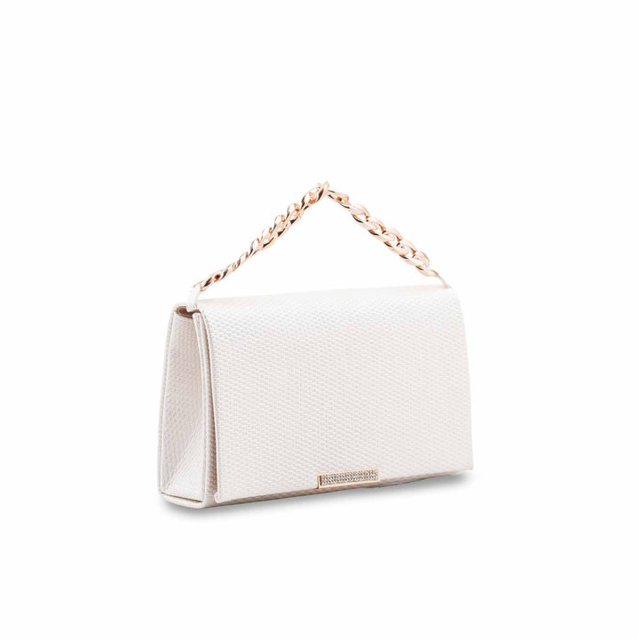 White Formal Clutch For Ladies P36722