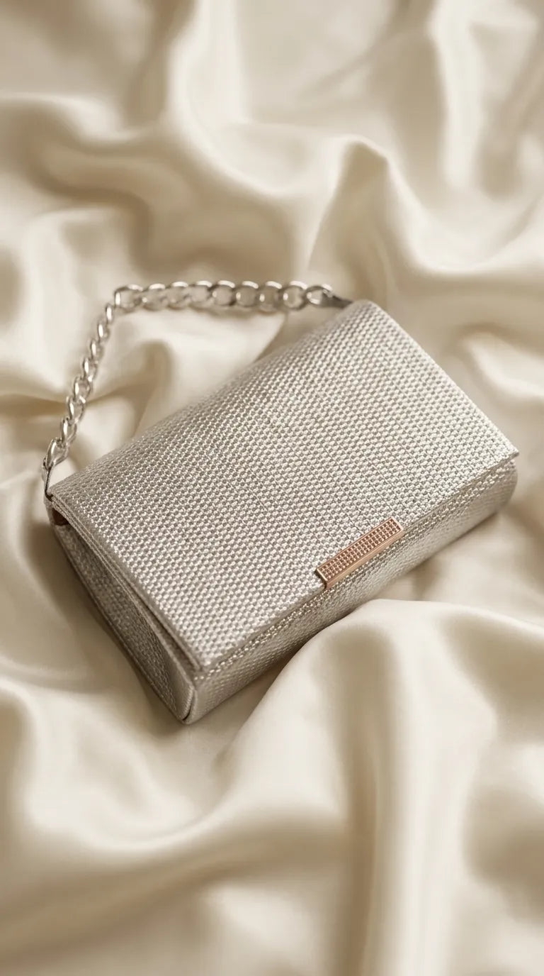Silver Formal Clutch For Ladies P36722