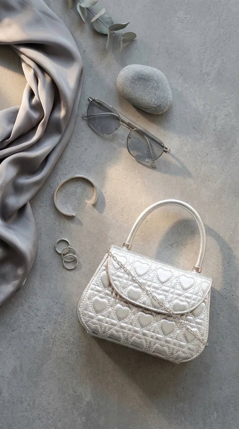 Silver Casual Pouch For Ladies P36723