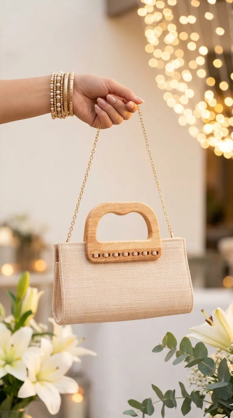 Mustard Formal Clutch For Ladies P36728