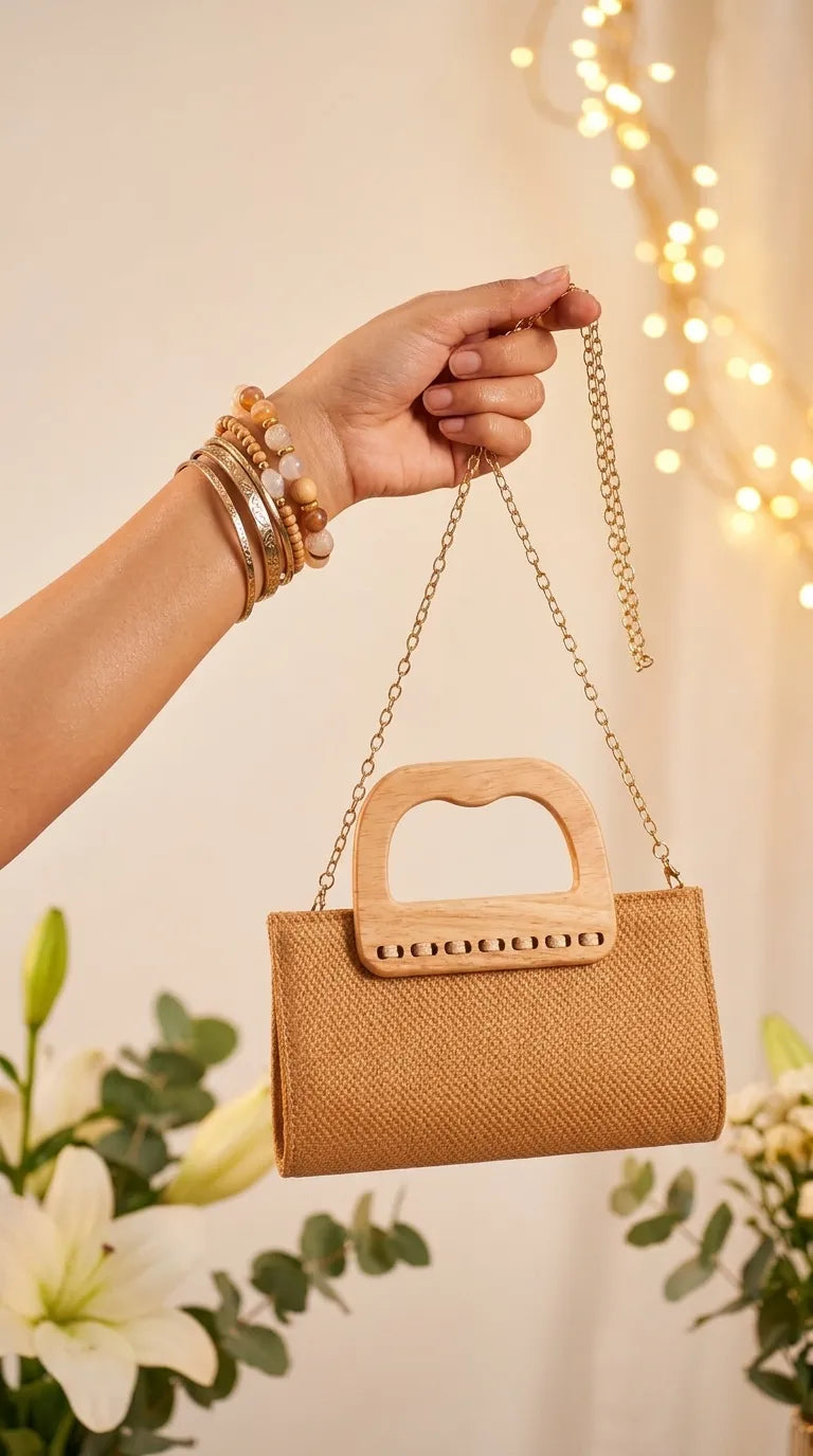 Fawn Formal Clutch For Ladies P36728