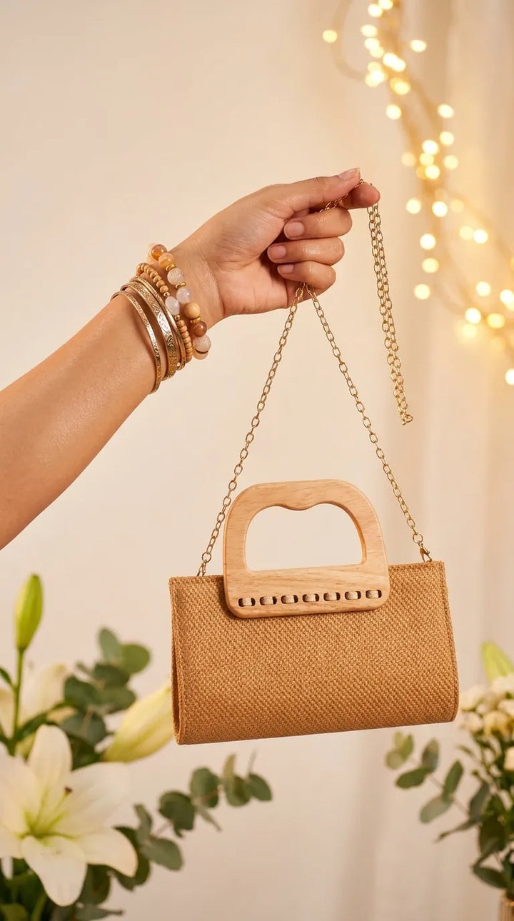 Fawn Formal Clutch For Ladies P36728
