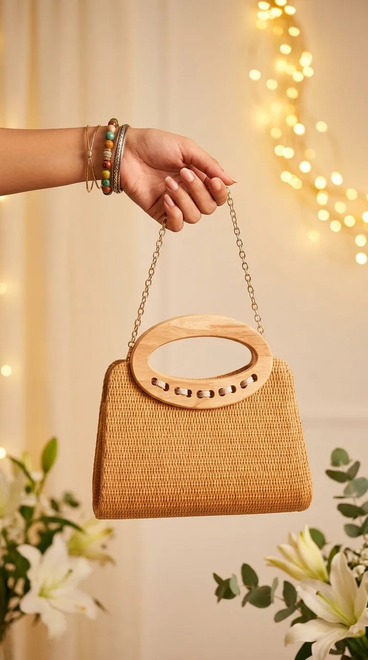 Mustard Formal Clutch For Ladies P36729