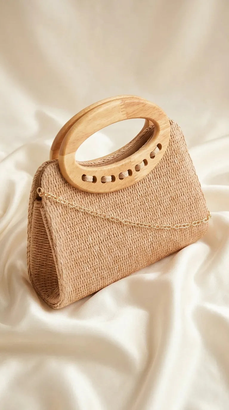 Beige Formal Clutch For Ladies P36729