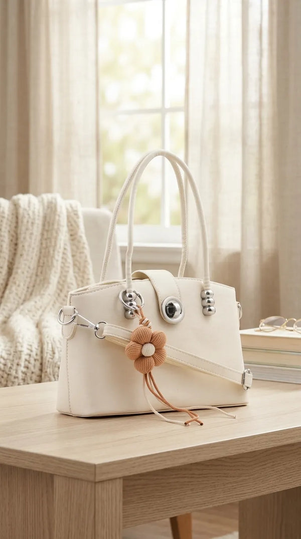 White Formal Hand Bag For Ladies P36764