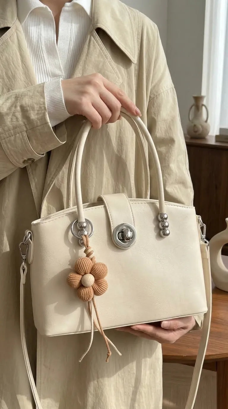 White Formal Hand Bag For Ladies P36764