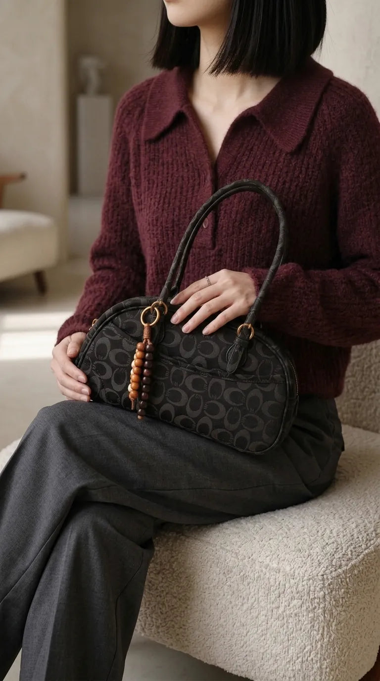 Coffee Formal Hand Bag For Ladies P36765
