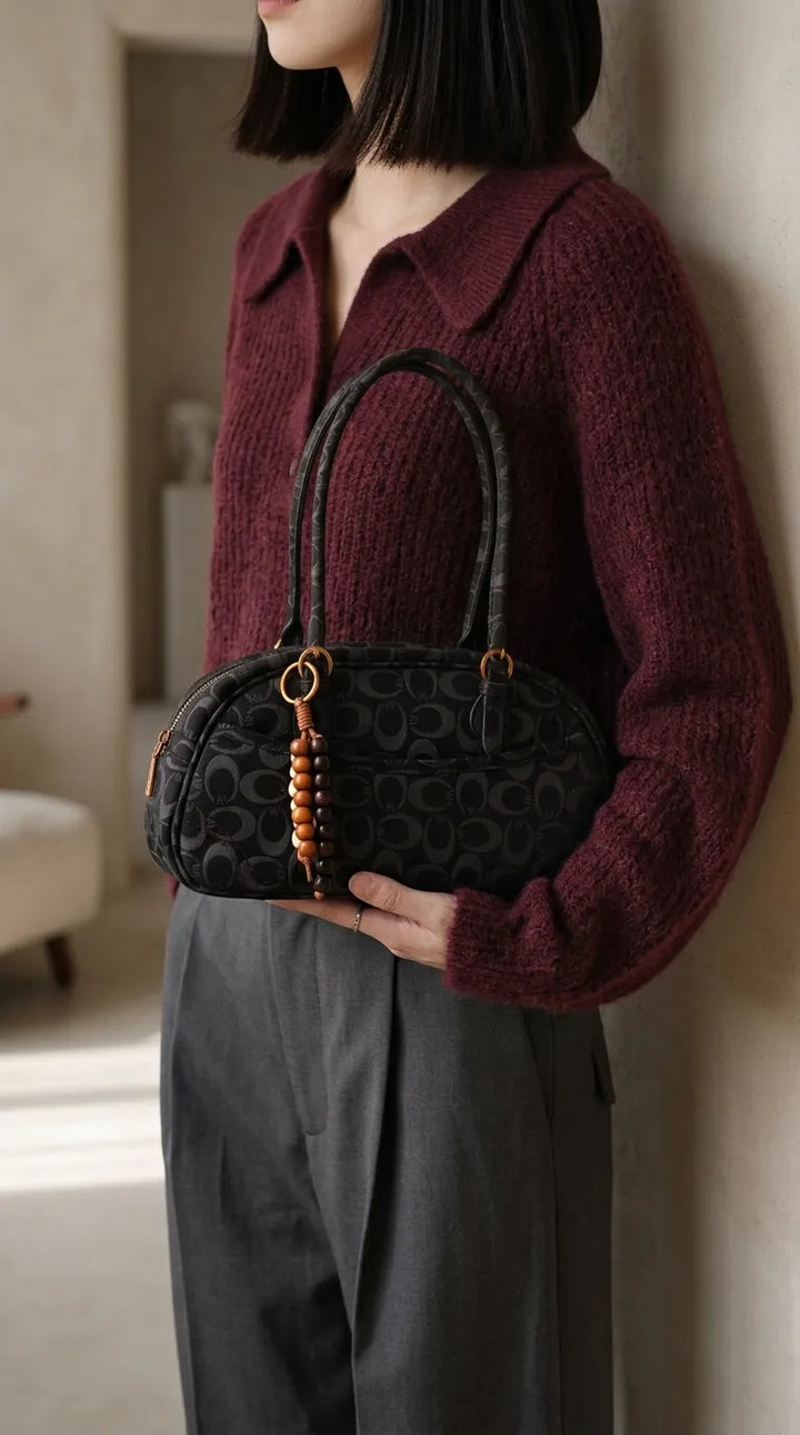 Coffee Formal Hand Bag For Ladies P36765