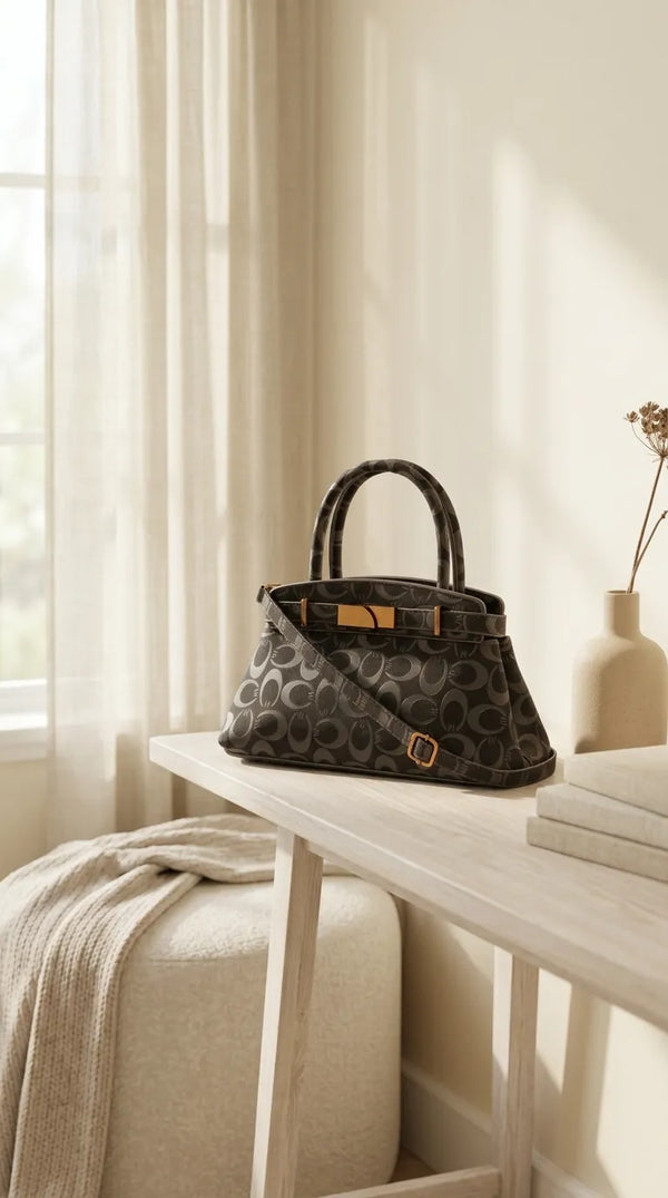 Coffee Formal Hand Bag For Ladies P36766