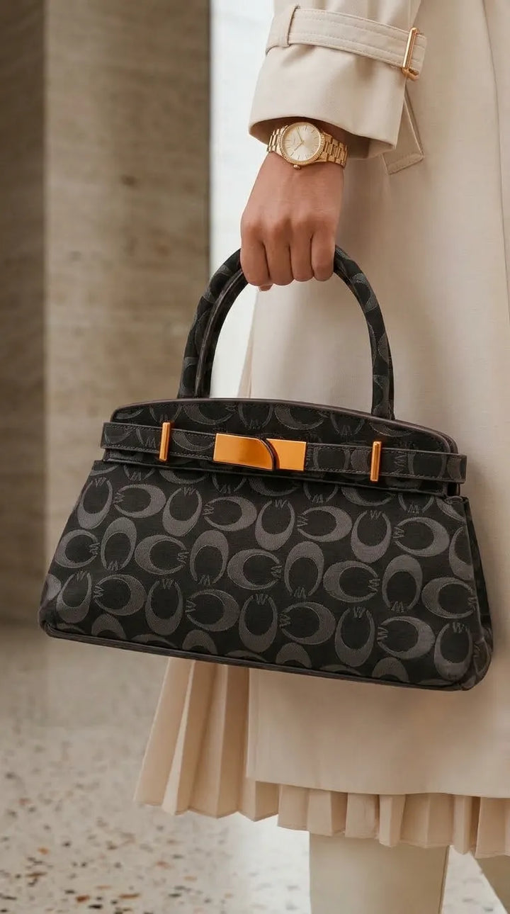 Coffee Formal Hand Bag For Ladies P36766